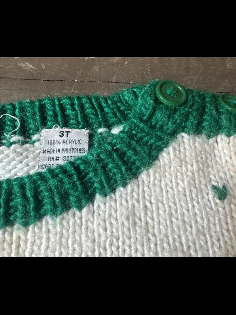 Vintage Kids Christmas Sweater Size 3t. Santa Claus Christmas Sweater